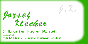 jozsef klecker business card